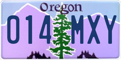 OR license plate 014MXY