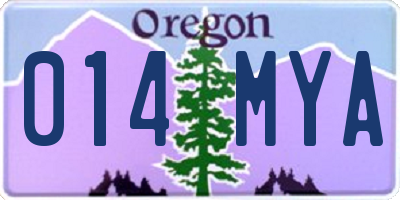 OR license plate 014MYA