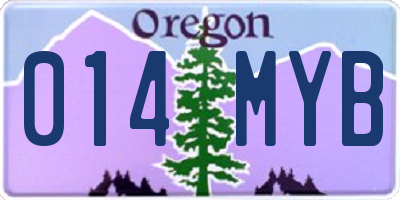 OR license plate 014MYB
