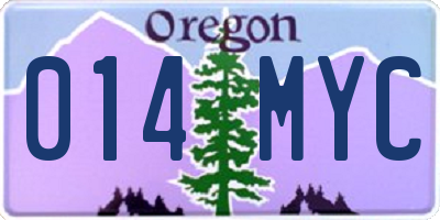 OR license plate 014MYC