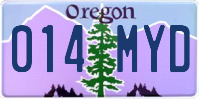 OR license plate 014MYD