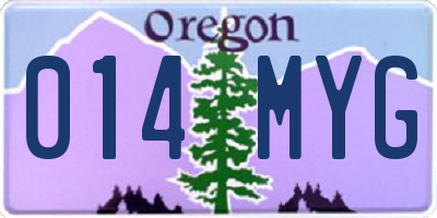 OR license plate 014MYG