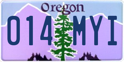 OR license plate 014MYI