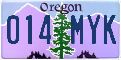 OR license plate 014MYK