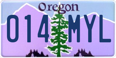 OR license plate 014MYL