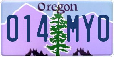 OR license plate 014MYO