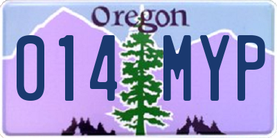 OR license plate 014MYP