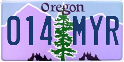 OR license plate 014MYR