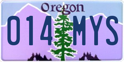 OR license plate 014MYS