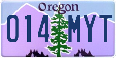 OR license plate 014MYT