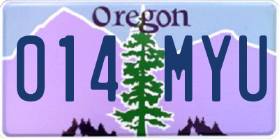 OR license plate 014MYU
