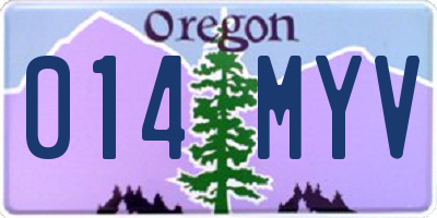 OR license plate 014MYV