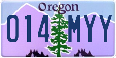 OR license plate 014MYY