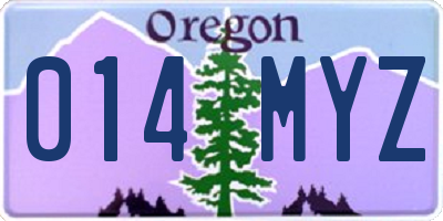 OR license plate 014MYZ