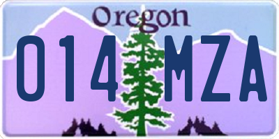 OR license plate 014MZA