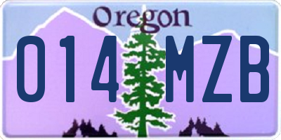 OR license plate 014MZB