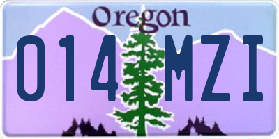 OR license plate 014MZI