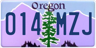 OR license plate 014MZJ