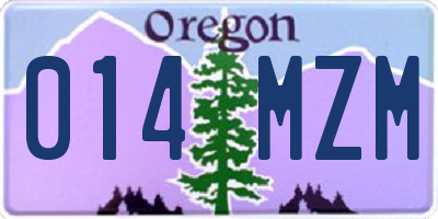 OR license plate 014MZM