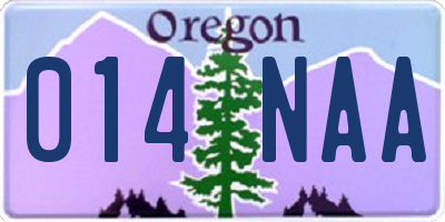OR license plate 014NAA