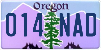 OR license plate 014NAD
