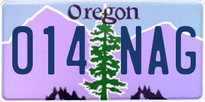 OR license plate 014NAG