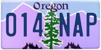 OR license plate 014NAP