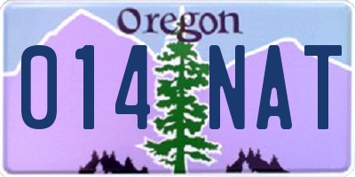 OR license plate 014NAT