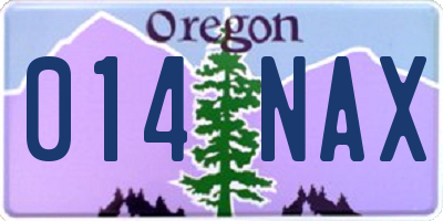 OR license plate 014NAX