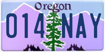 OR license plate 014NAY