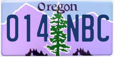 OR license plate 014NBC