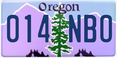 OR license plate 014NBO