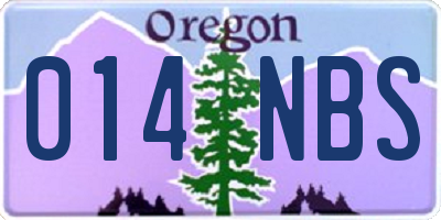 OR license plate 014NBS