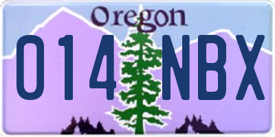 OR license plate 014NBX