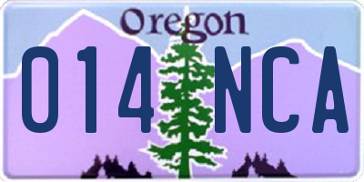 OR license plate 014NCA