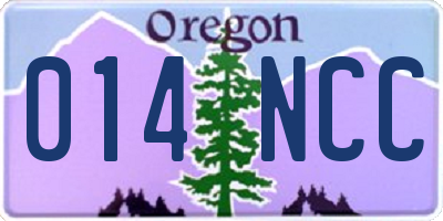OR license plate 014NCC
