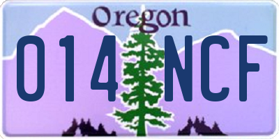 OR license plate 014NCF