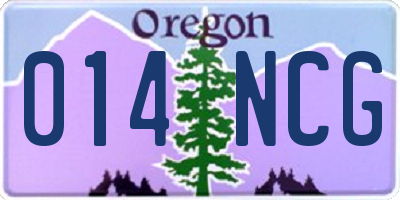 OR license plate 014NCG
