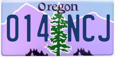 OR license plate 014NCJ