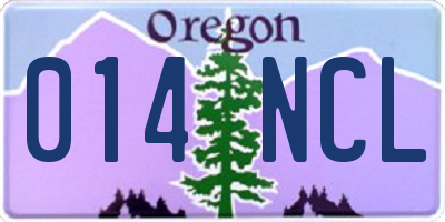 OR license plate 014NCL