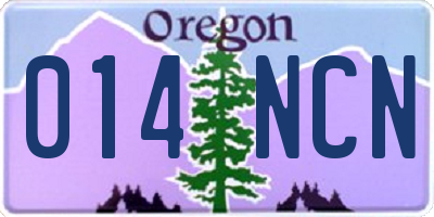 OR license plate 014NCN