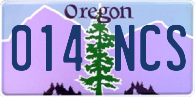 OR license plate 014NCS