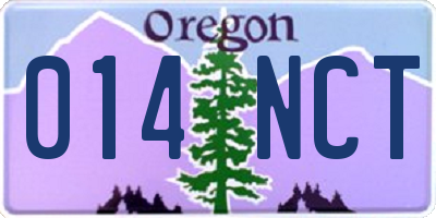 OR license plate 014NCT