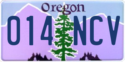 OR license plate 014NCV