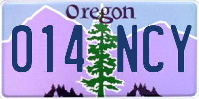 OR license plate 014NCY