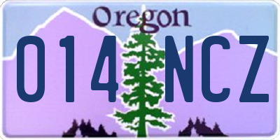OR license plate 014NCZ