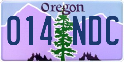 OR license plate 014NDC
