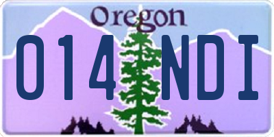 OR license plate 014NDI
