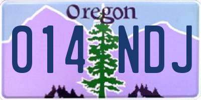 OR license plate 014NDJ