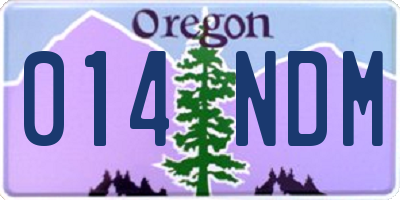 OR license plate 014NDM